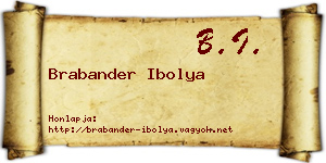 Brabander Ibolya névjegykártya