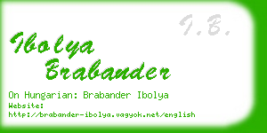 ibolya brabander business card